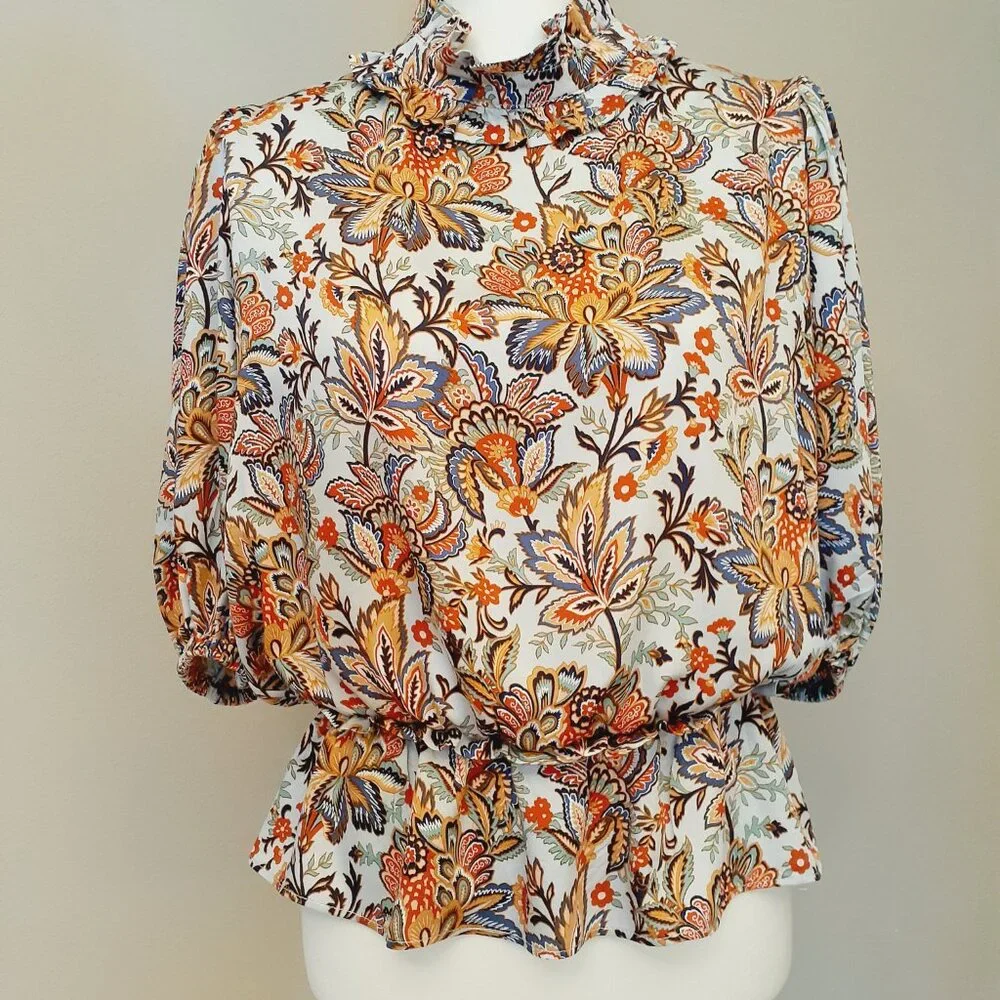 T Tahari Peplum Blouse - Picture 2 of 14